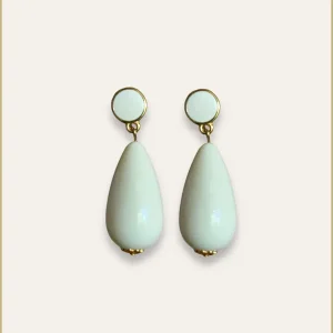 boucles d'oreilles goutte ivoire bijoux lyon