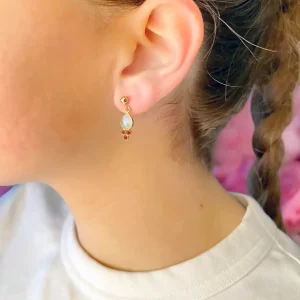 Boucles d'oreilles légères goutte pierre naturelle Maïa Bijoux Lyon