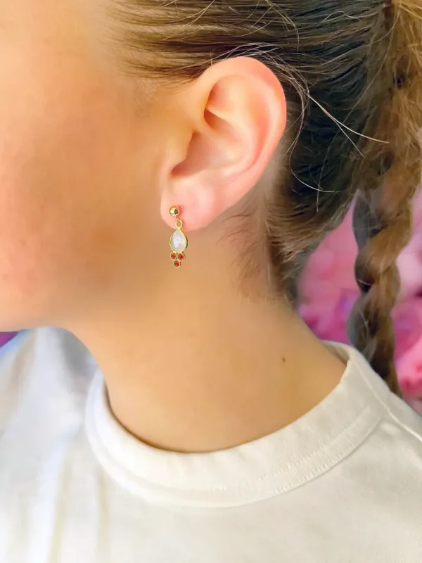 Boucles d'oreilles légères goutte pierre naturelle Maïa Bijoux Lyon