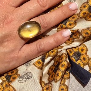 Bague pierre naturelle citrine Bijoux Lyon foulard