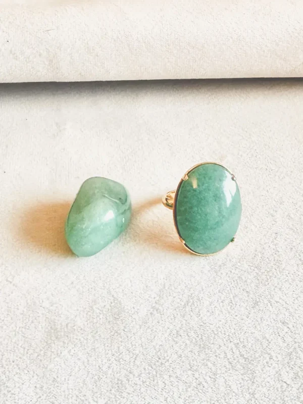 Bague pierre naturelle Amazonite vert BIjoux Lyon