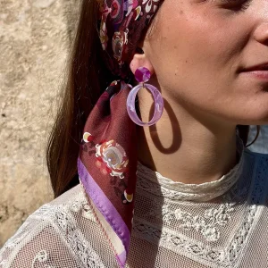 boucles d'oreilles légères pendentif ovale parme bijoux lyon foulard lyon