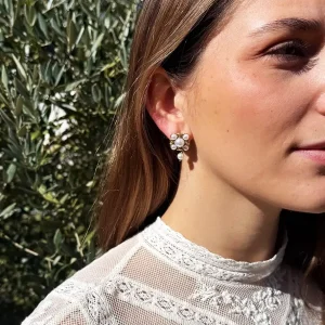 boucles d'oreilles nacre style baroque romantique bijoux chics Lyon