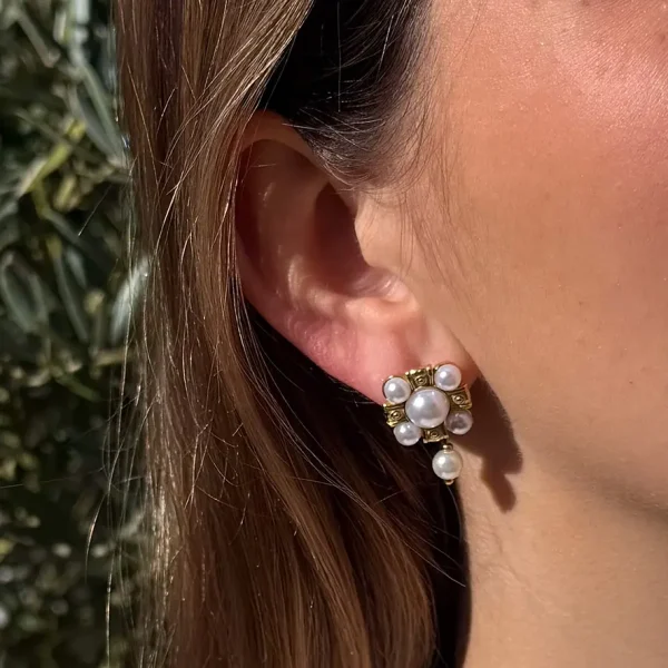 boucles d'oreilles nacre style baroque romantique bijoux chics Lyon