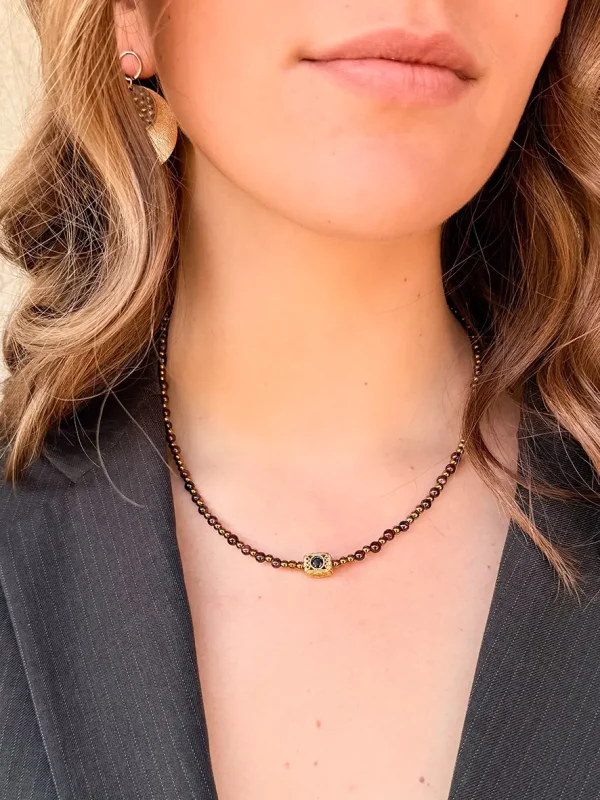 Collier pierre naturelle quartz rose clair Bijoux Lyon